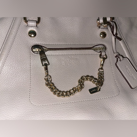 Coach Prairie Chain Satchel Handbag in Nude rare EUC light academia classic - Picture 3 of 16